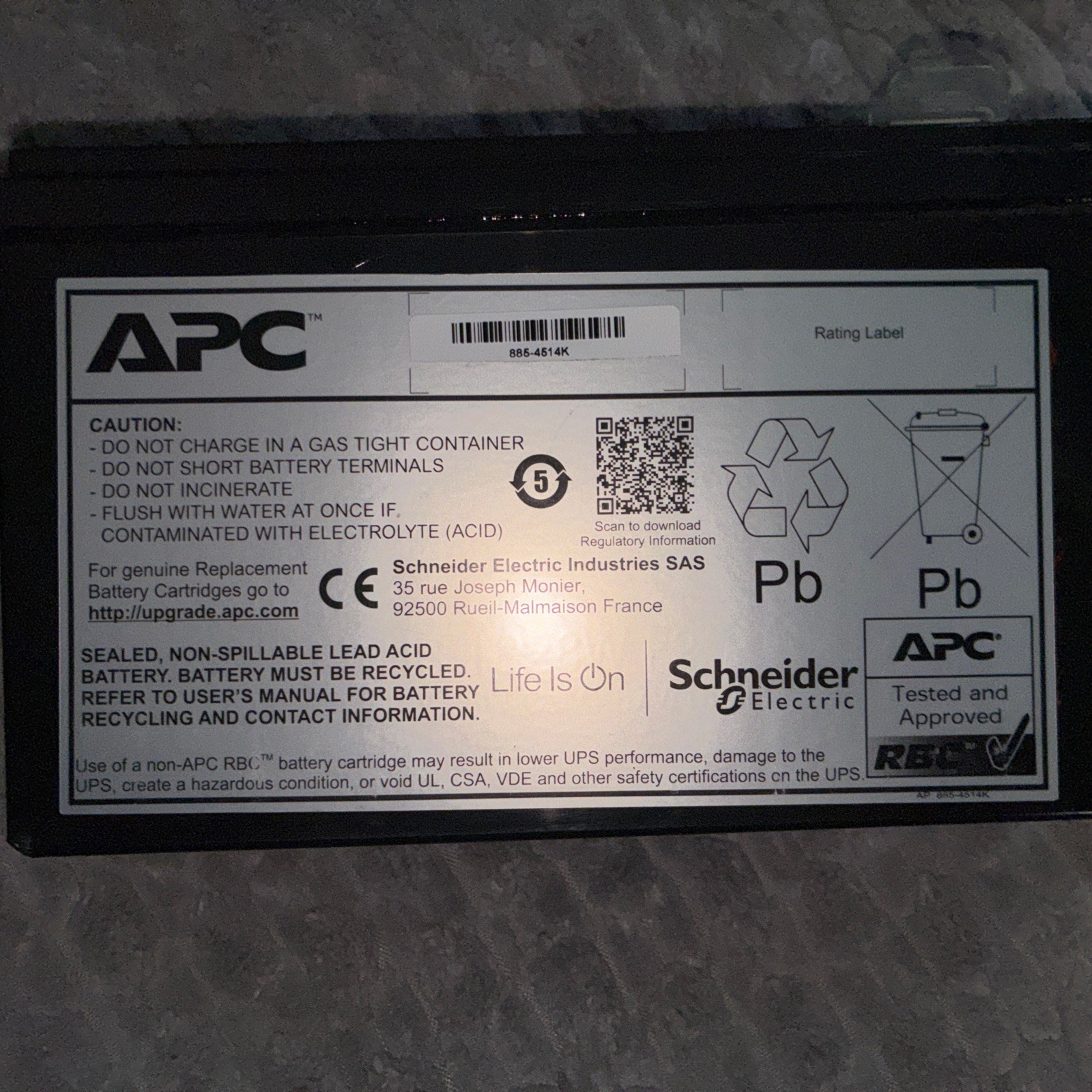APC Replacement battery cartridge #154