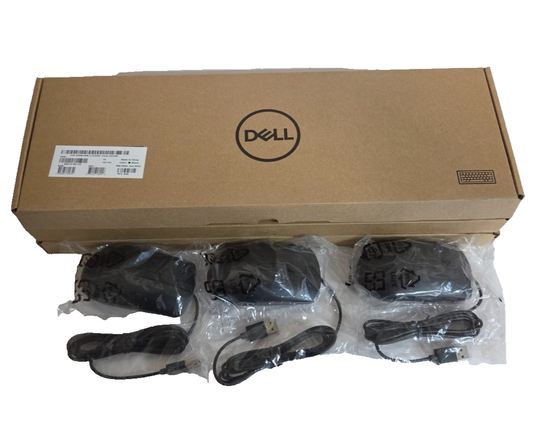 Lot of 3 Dell Keyboard Mouse Combo KB216t1/MS116t1