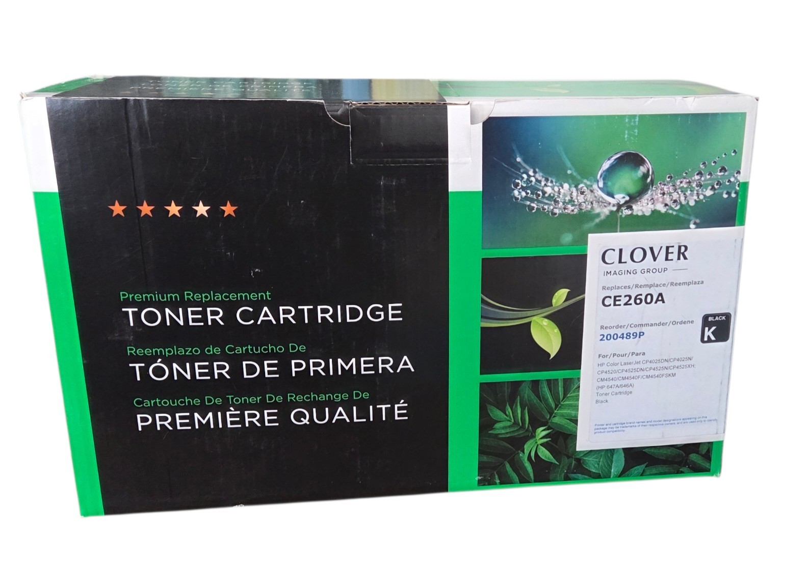 Genuine Clover 647A CE260A BLACK Toner Cartridge LaserJet Factory Sealed Ink