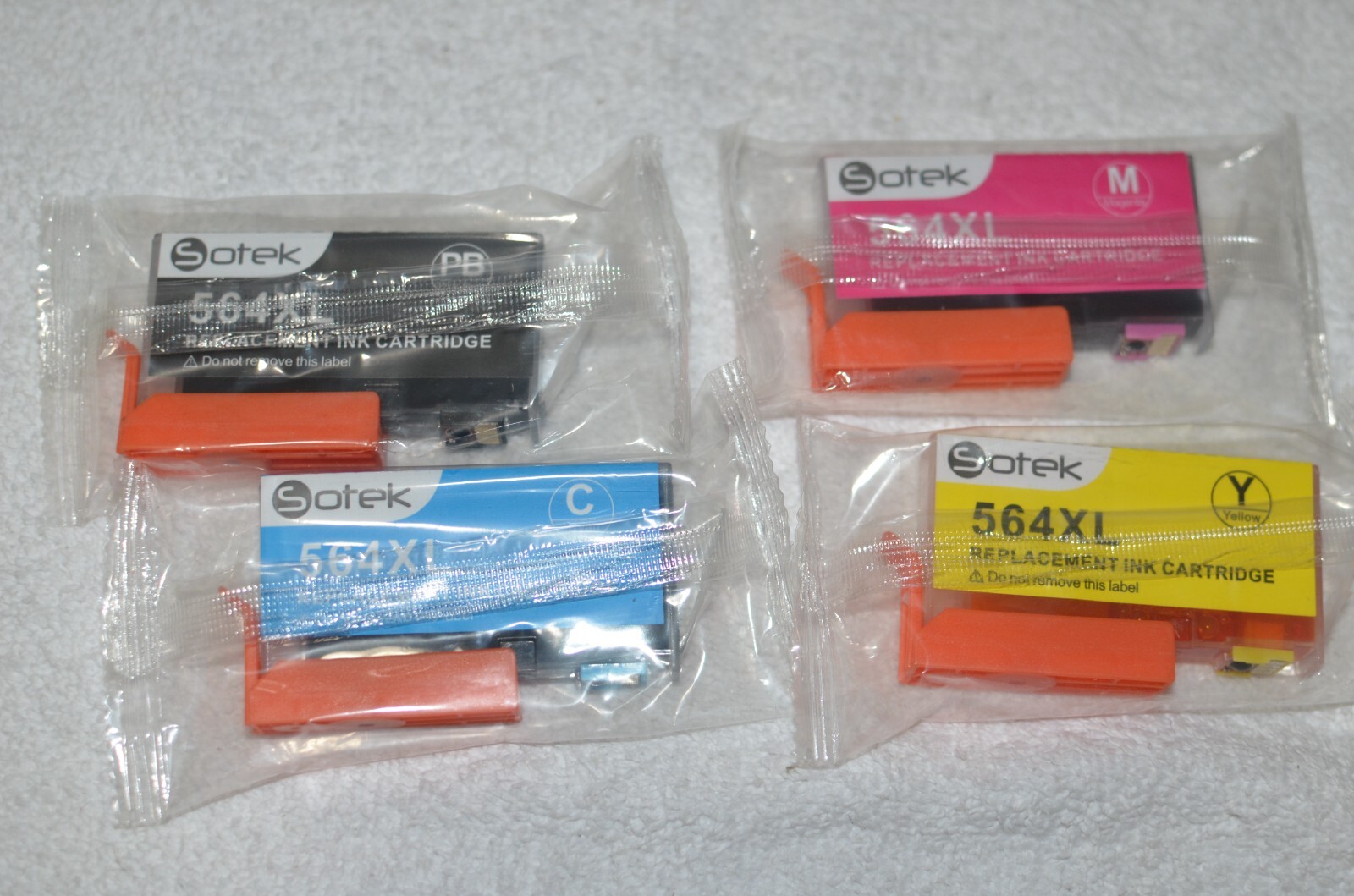 Set of 4 LD Sotek 564XL INK CARTRIDGES: Photo BLACK, CYAN, MAGENTA, YELLOW