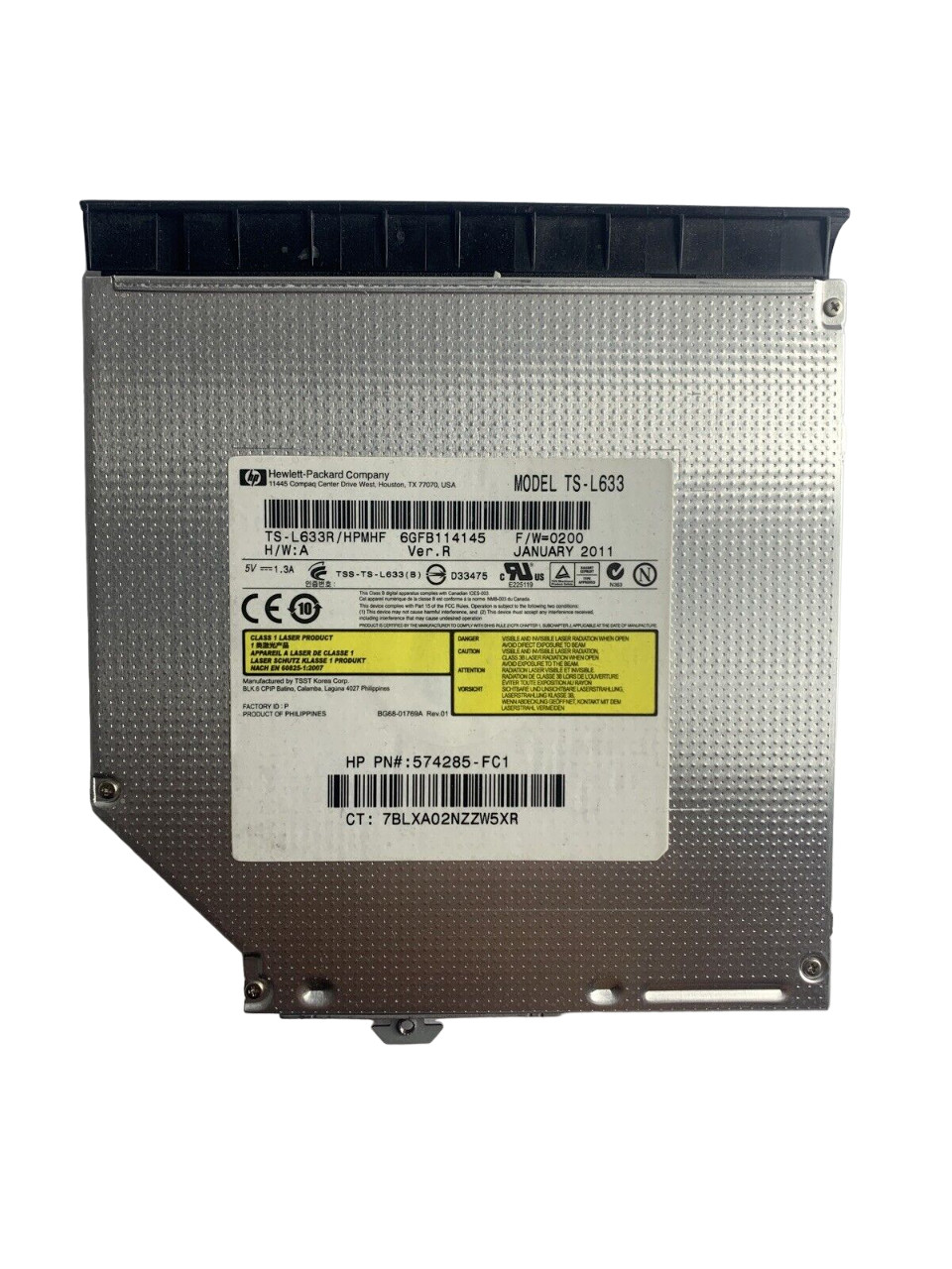 HP EliteBook 8440P CDRW DVDRW Optical Drive with Bezel 594043-001 TS-L633
