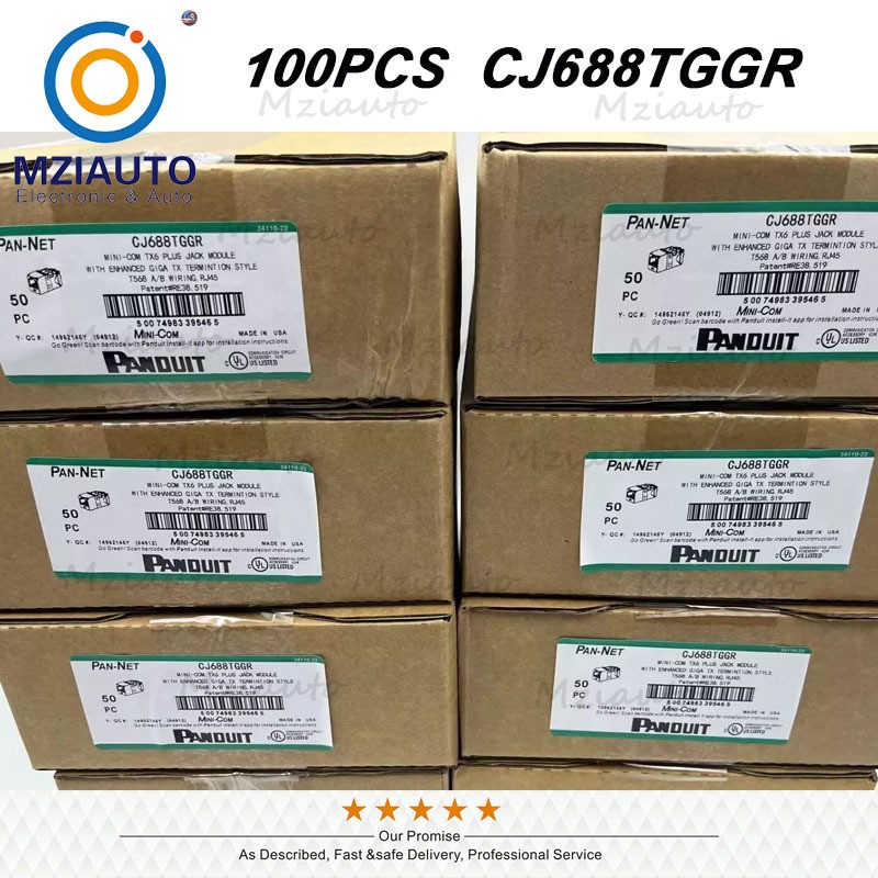 100PCS New For Panduit Giga-TX CJ688TGGR Mini-Com Cat6 Network Jack Module Green