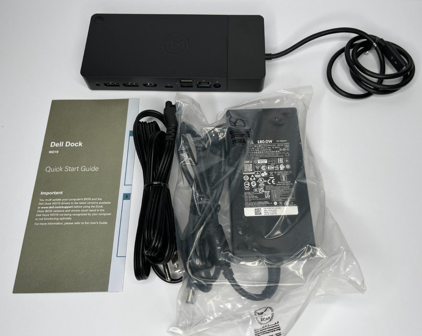WD19 Dell K20A Docking Station HDMI Dual DisplayPort K20A001 180W w/ AC Adapter