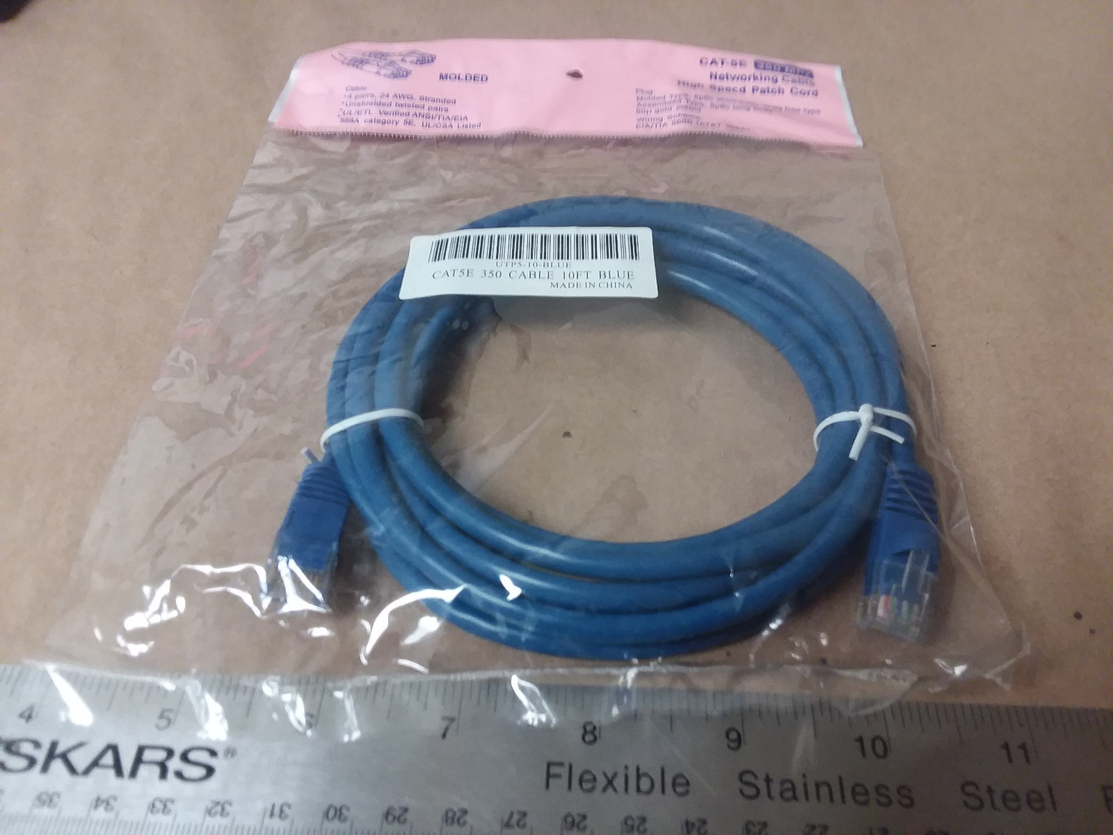 CAT-5E MODEL UTP5-10-BLUE 4PAIRS, 24AWG, STRANDED