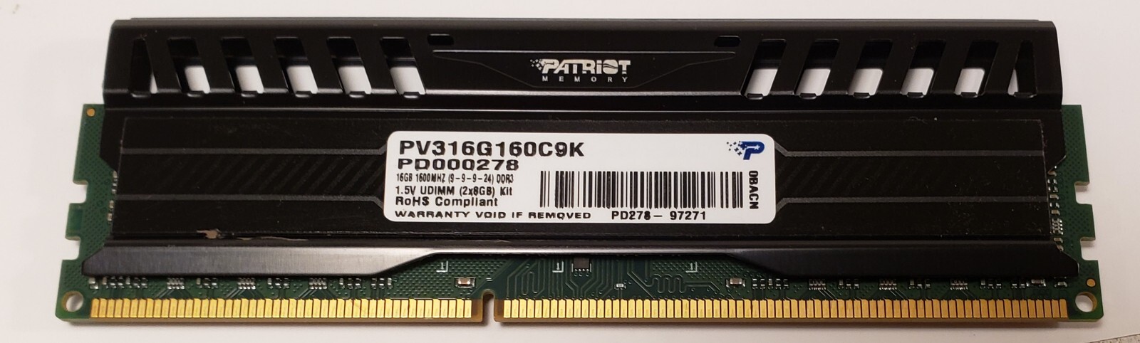 PATRIOT MEMORY 8GB PV316G160C9K EXTREME PERFORMANCE VIPER 3 SERIES T12-B11
