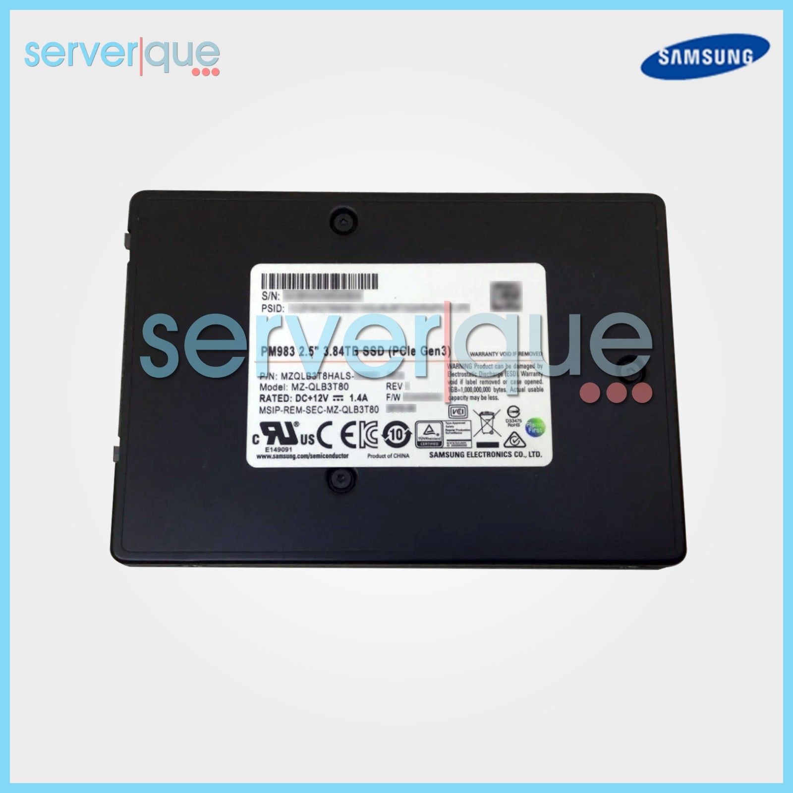 Samsung MZQLB3T8HALS PM983 3.84TB PCIe Gen3 x4 NVMe 2.5" U.2 SSD MZ-QLB3T80