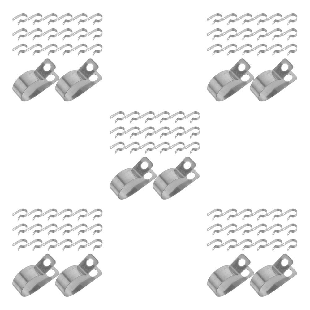 150 pcs Stainless Steel Cable Clamp, 3/4"/20mm R Type Screw Mounting Cable