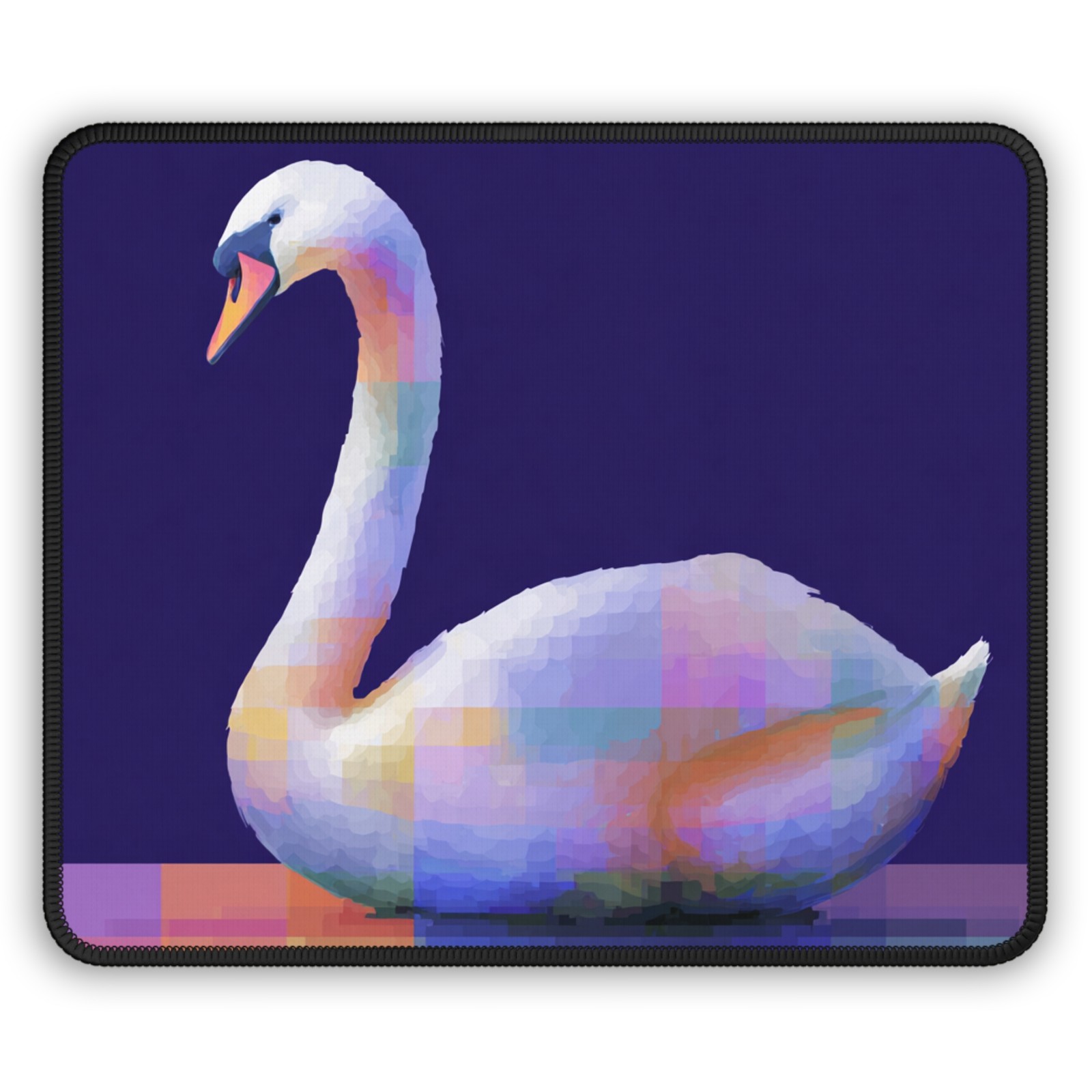 Pixel Swan Gaming Mouse Pad | Colorful Swan Desk Mat