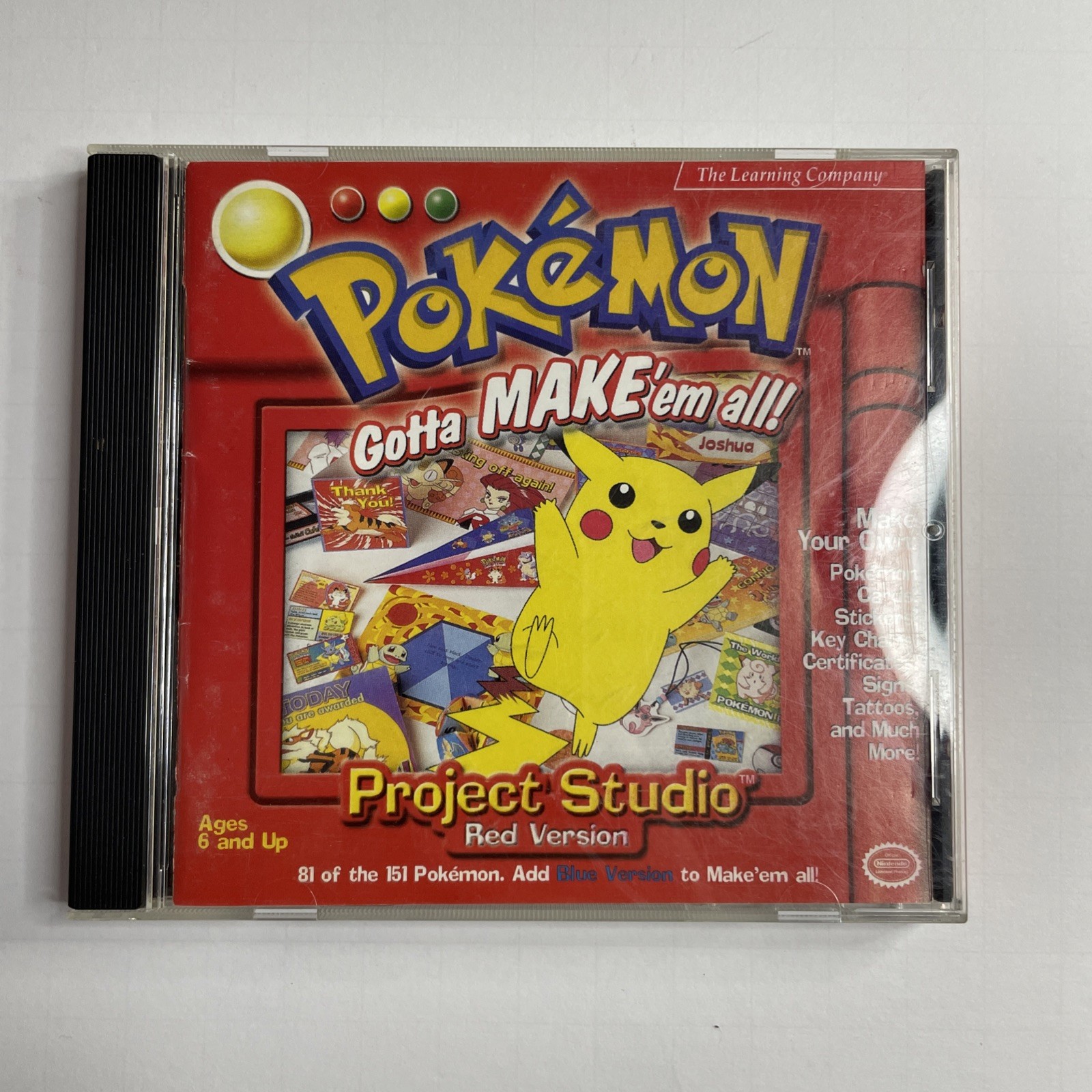 Pokemon Project Studio Red Version Gotta Make 'em All Nintendo CD-ROM w/ Manual