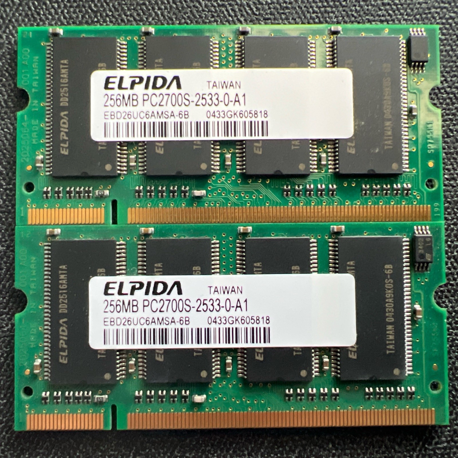 512MB (2 x 256MB) PC2700 333Mhz DDR1 SDRAM SODIMM 