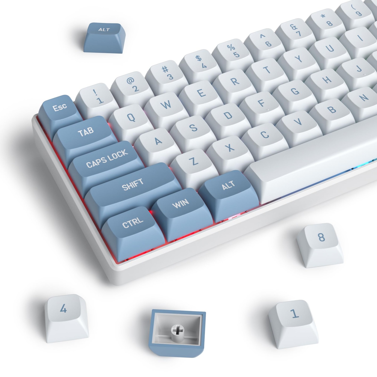 158 PCS Shoko Blue CSA Profile Double Shot PBT Keycaps Mechanical Keyboard