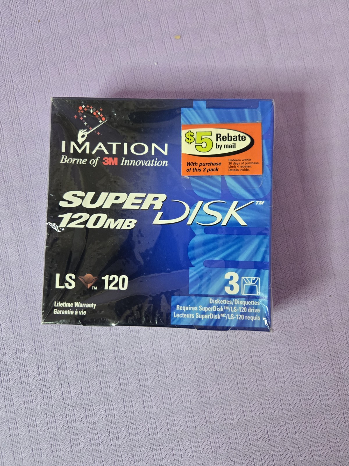 Imitation Super 120MB LS 120 Diskettes Pack of 3 Unopened New