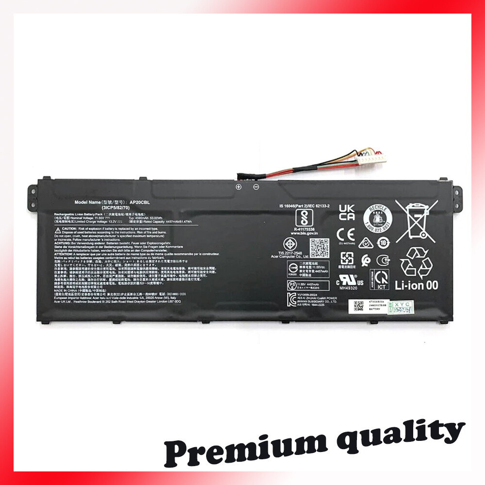 For Acer KT.0030B.002 AP20CBL 3ICP5/82/70 Laptop Battery 11.55V 4590mAh 53Wh