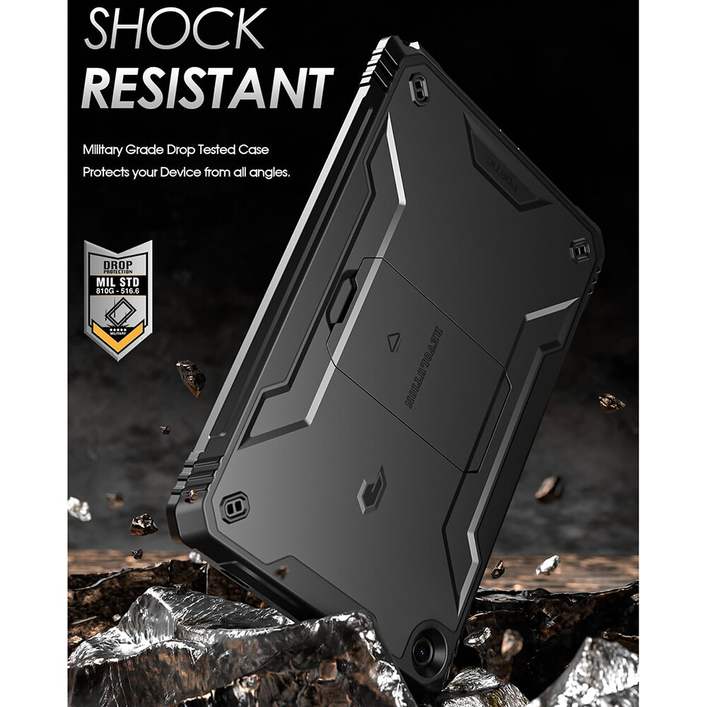 Poetic Revolution Series Case for Galaxy Tab A9 Plus with Kickstand Black
