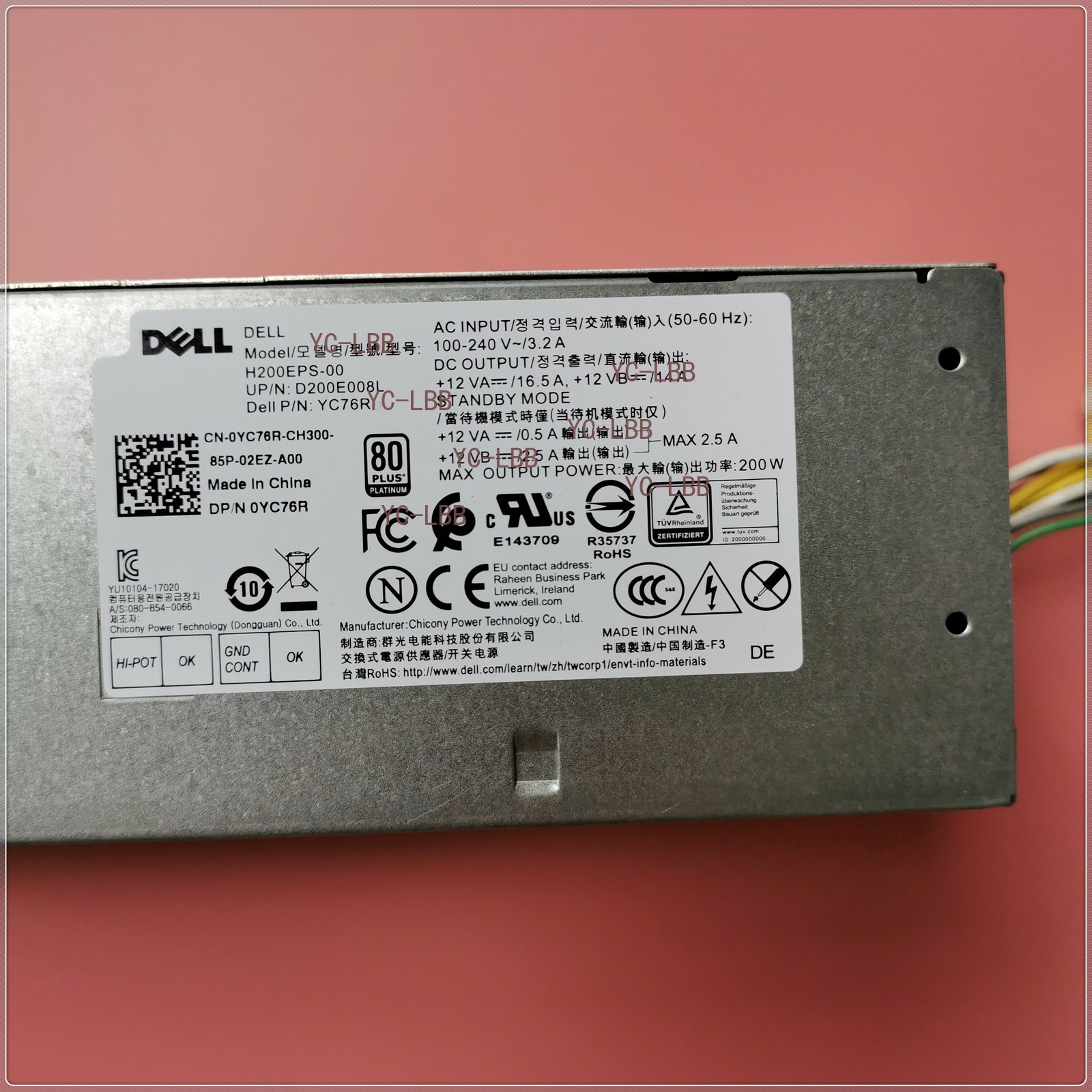 For Dell 7050 7060 7070 3050 3070 3060 200W power supply CGFJT YC76R 4FHYW