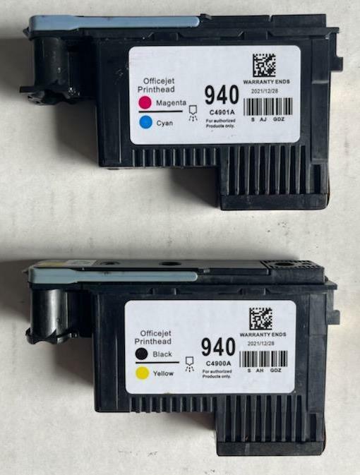 3 Sets (6) Virgin Genuine Entirely Used HP 940 Printheads for Remanufacturing