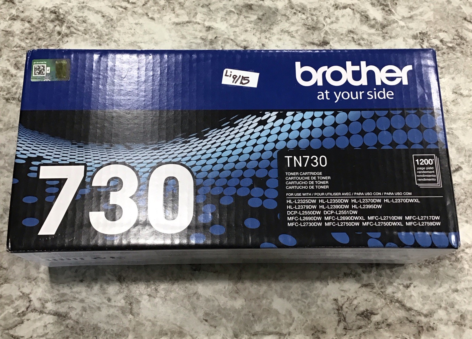 Brother Genuine TN730 Standard-Yield Toner Cartridge- Black