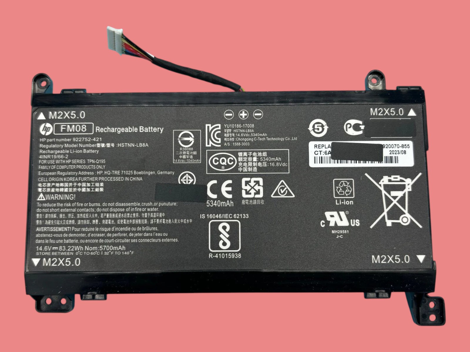 12 pin FM08 HSTNN-LB8B 922752-421 853294-855 HP Battery for HP Omen 17-an014ng