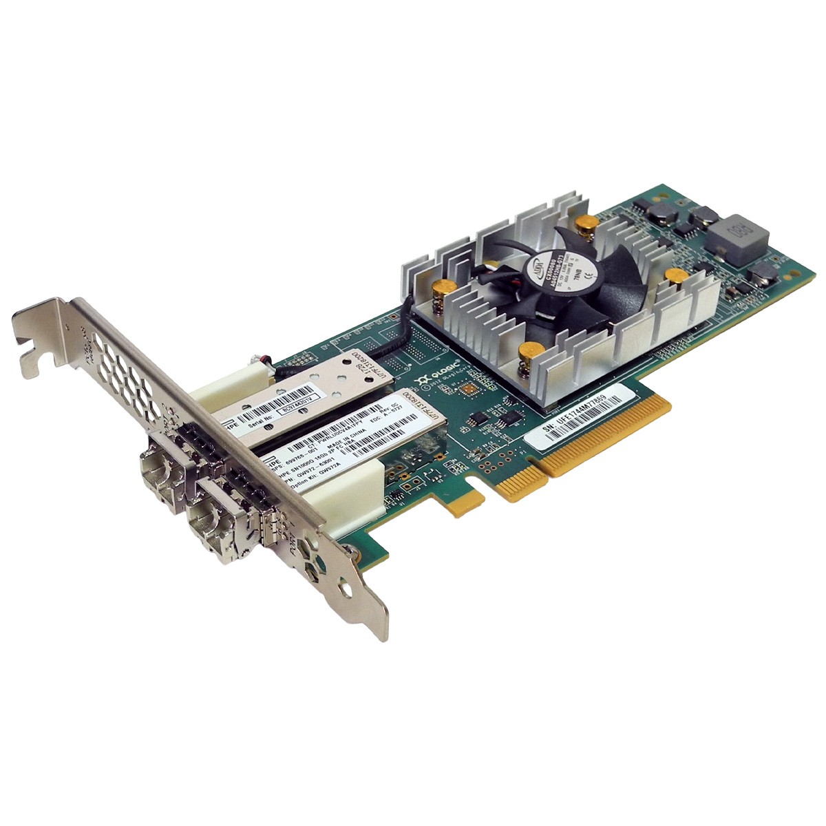 HPE 699765-001 QLE2662-HP 2-Port 16G PCIe x8 FC Server Adapter +2x GBICs FP