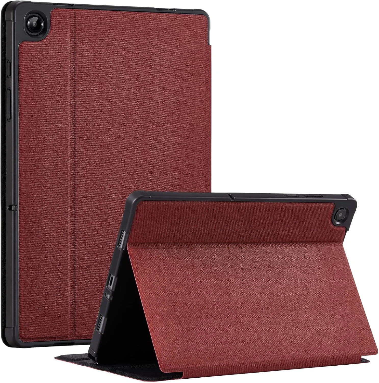 Samsung Galaxy Tab A11+ Plus 11 2025 Case PU Leather Folio Stand Burgundy Red