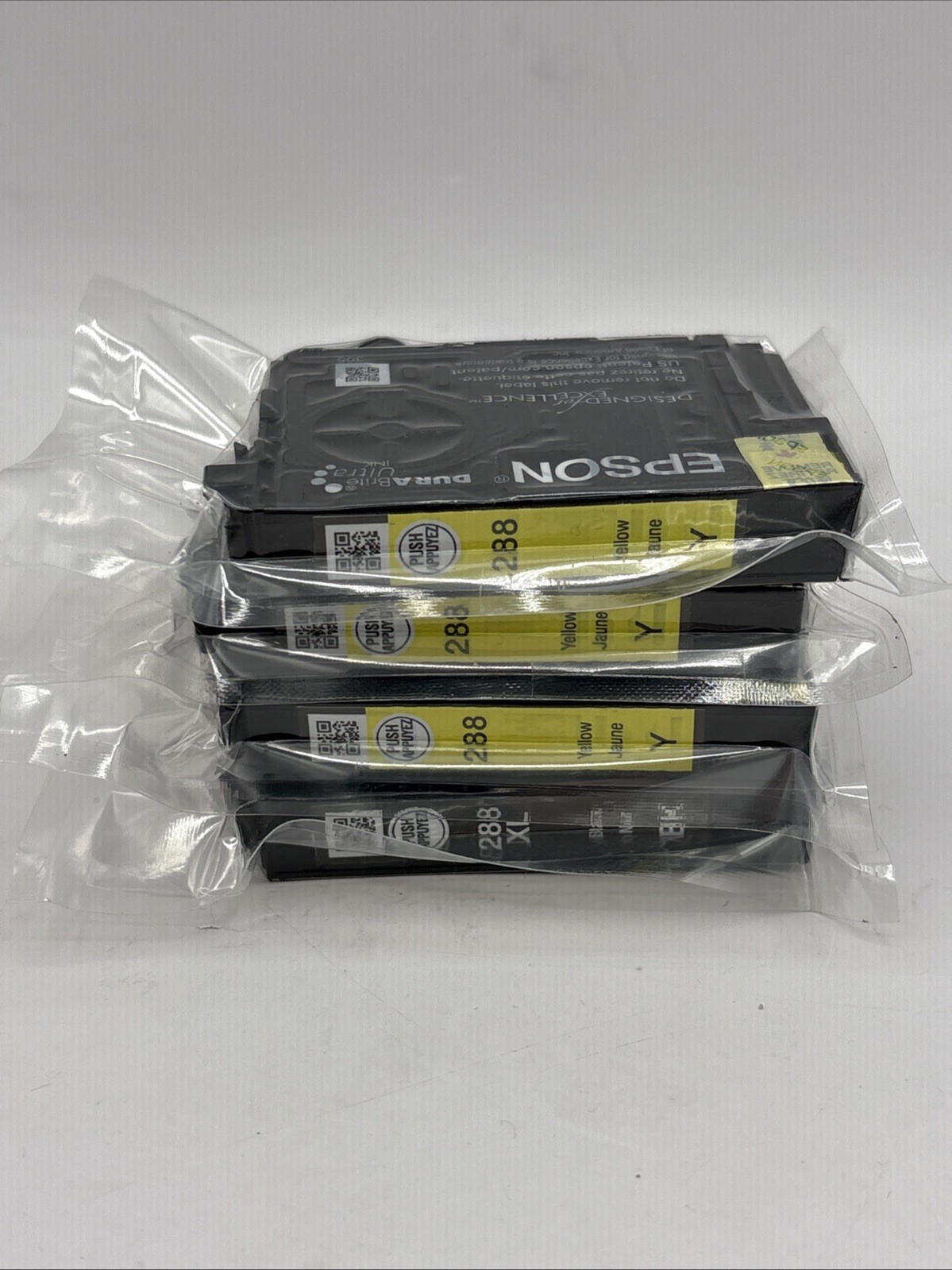 Epson 288 - 4 Total Ink Cartridges - 1 Black (T288120-D2)- 3 Yellow