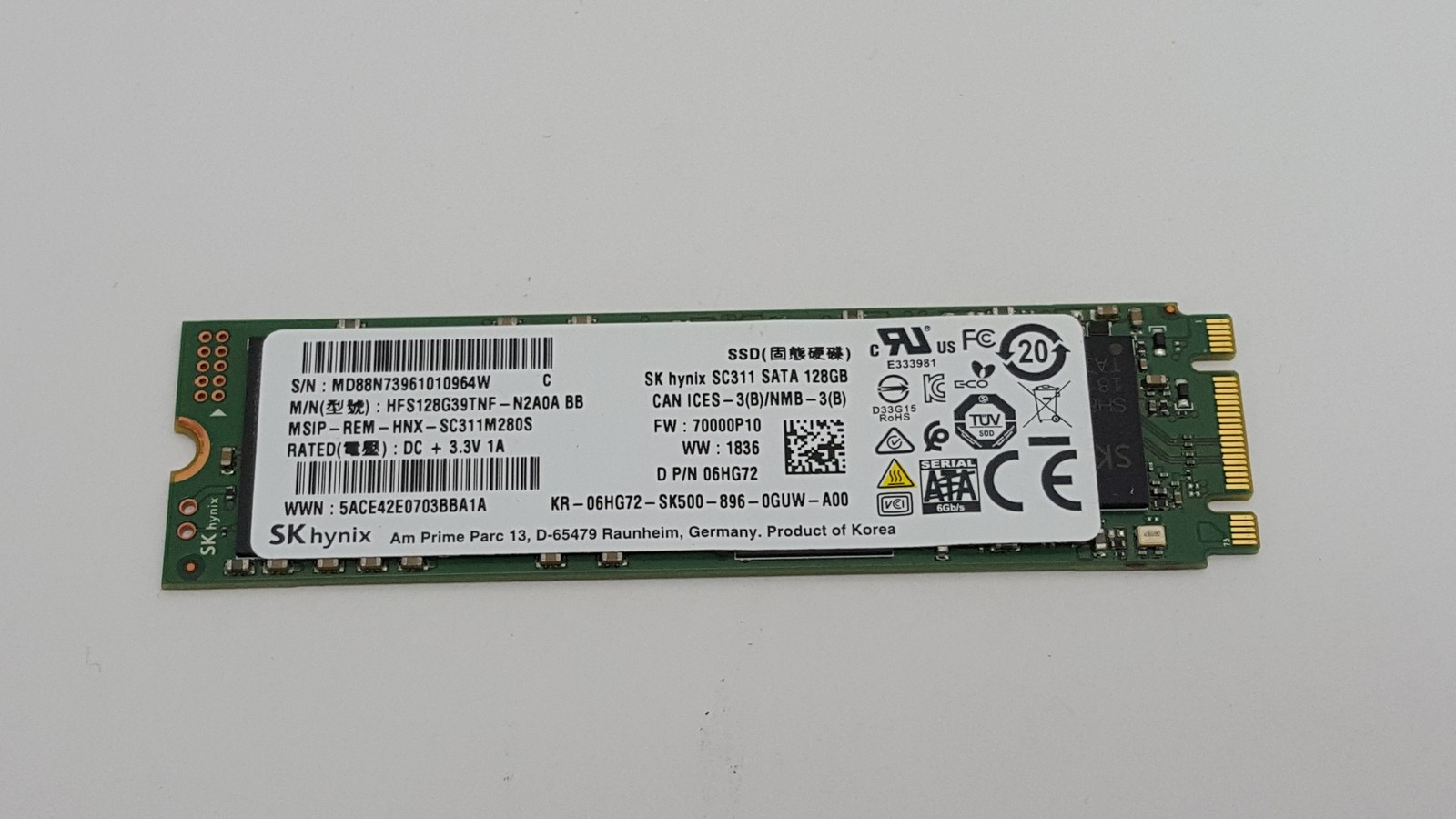 SK Hynix SC311 HFS128G39TNF-N2A0A 128 GB M.2 80mm Solid State Drive