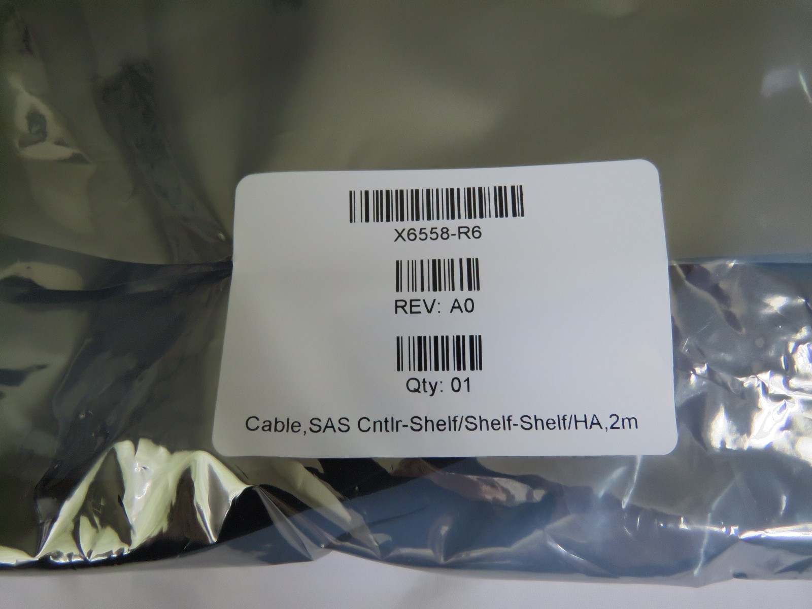 NEW NetApp OEM CABLE KIT X6558-R6 Rev.A0 SAS Cntlr-Shelf/Shelf/HA Controller 2m