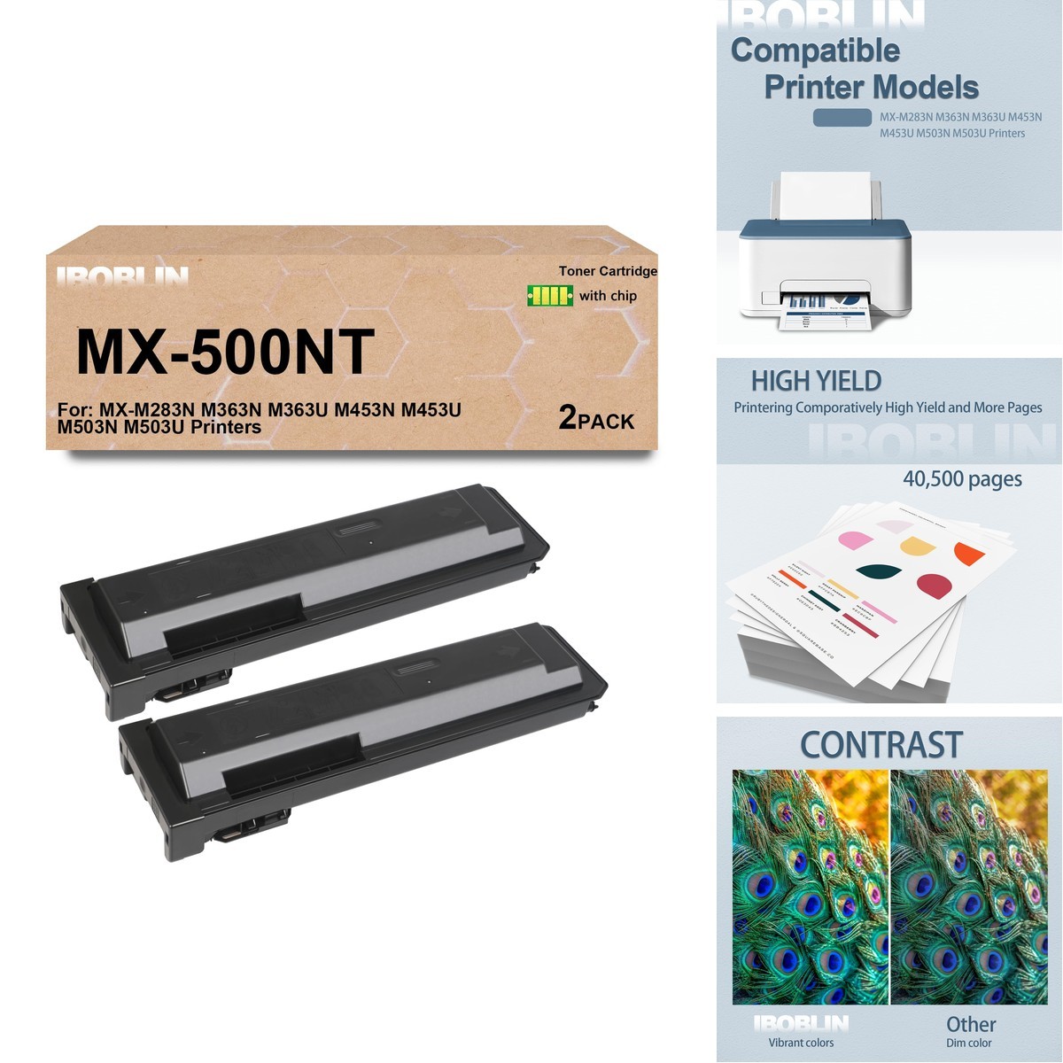 IBOBLIN MX-500NT Black Toner Cartridge High Yield
