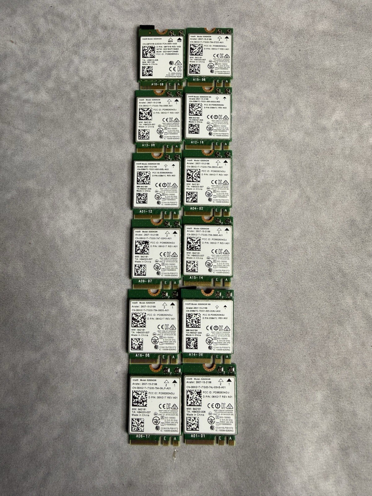 Intel 8260NGW Dual Band Wireless-AC 8260 M.2 2230 WiFi + Bluetooth LOT OF 12