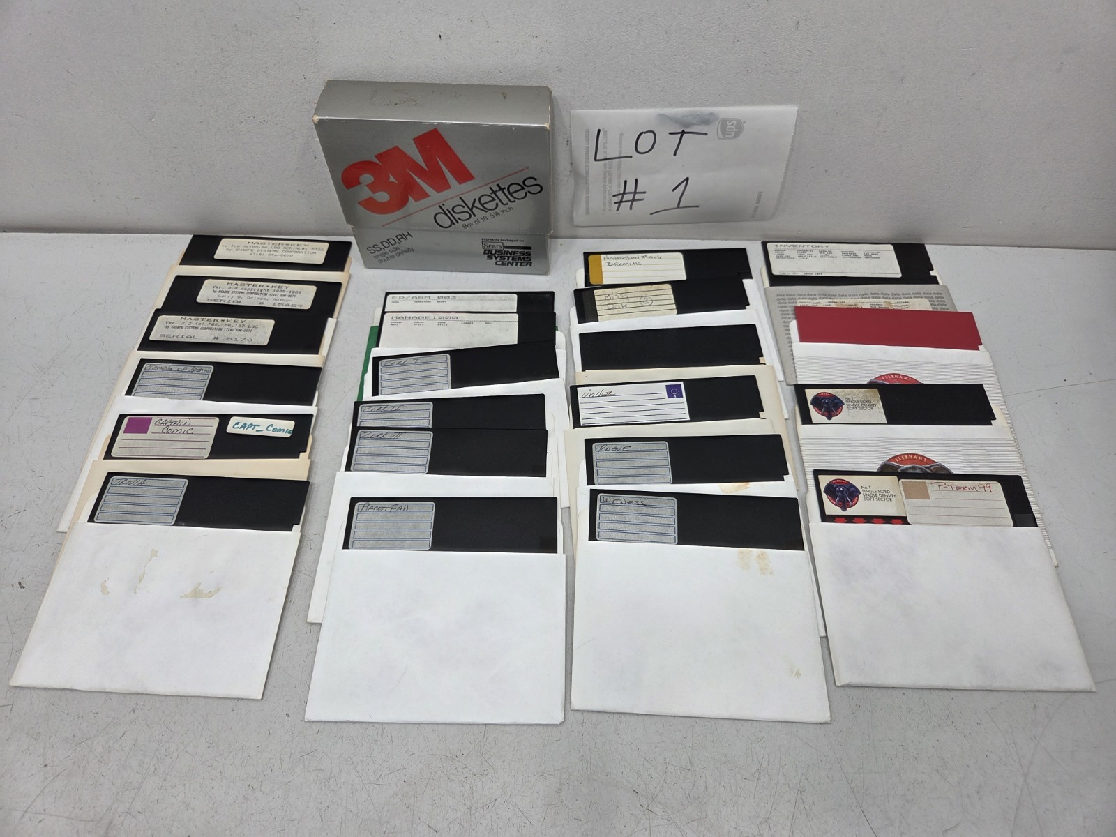 Lot 1- Vintage 80s 5.25" Floppy Disk Lot Diskette Programs, Games, And Files 