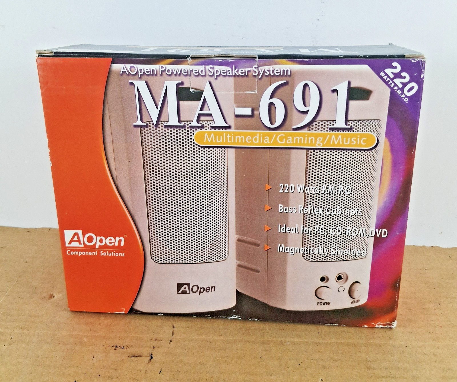 Vintage AOpen Component Solution Powered Speaker MA 691 Nice Condition