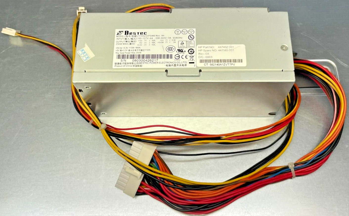 Bestec TFX0250P5WB Rev X4 Power Supply 250W 