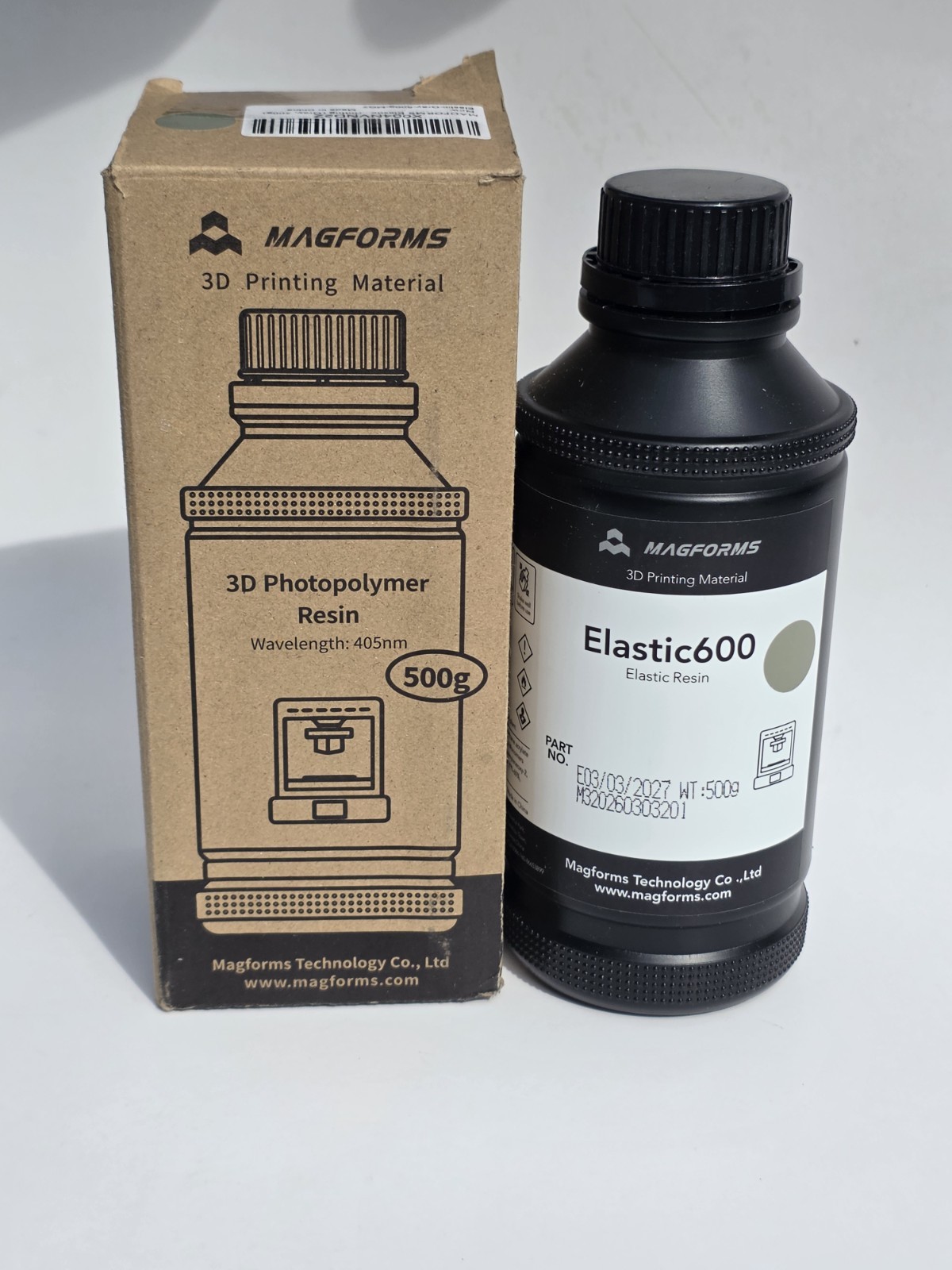 MAGFORMS Elastic 600 3D Printer Elastic Resin Gray 500g 405nm LCD DLP