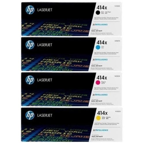 HP 414X High Yield LaserJet Toner Set of 4 Genuine OEM Cartridge (CMYK)