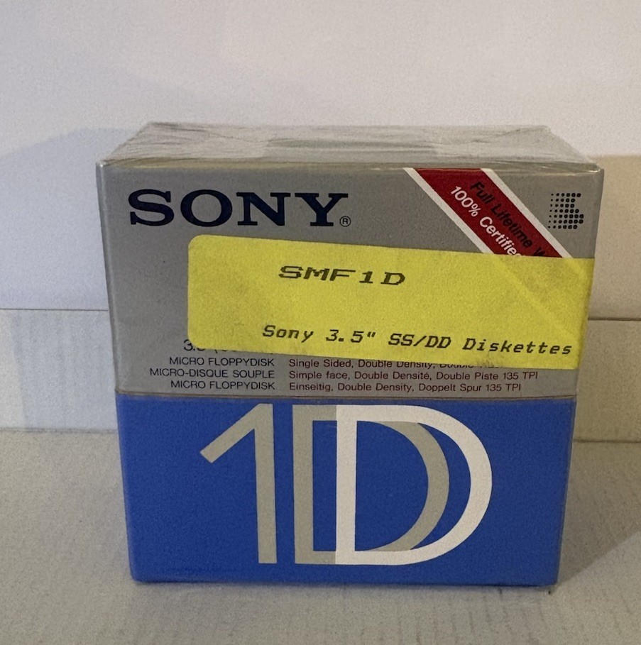 10-Pac Sony 3.5” Floppy Disks SS/DD Micro Floppydisk Diskettes 10MFD-1DD SEALED