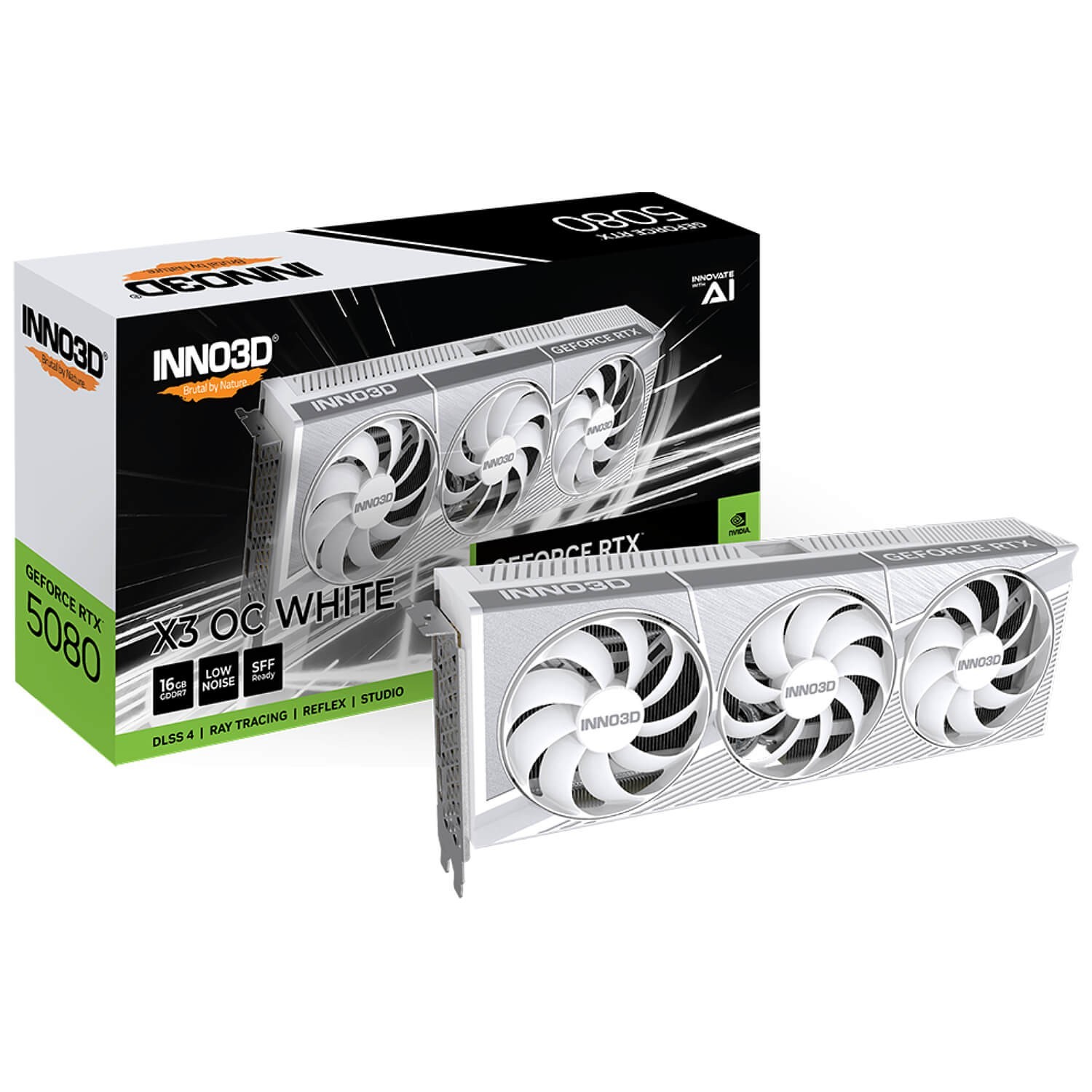Inno3D GeForce RTX 5080 X3 OC 16GB WHITE GDDR7 GPU PCIe 5.0 N50803-16D7X-1760521