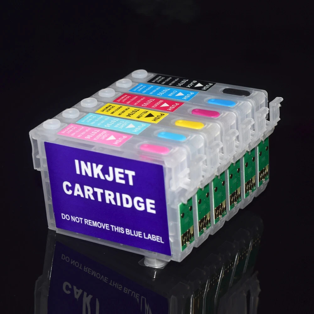 FOR Epson T0791-T0796 Refillable Ink Cartridges 1400 Artisan 1430 WITH ARC CHIP