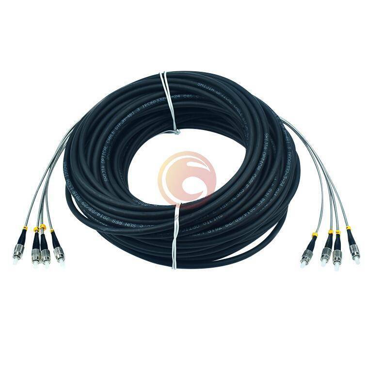 4 Cores Field Outdoor Fiber Cable ST-ST 4 Strand 9/125 SM Fiber Patch Cord 5M