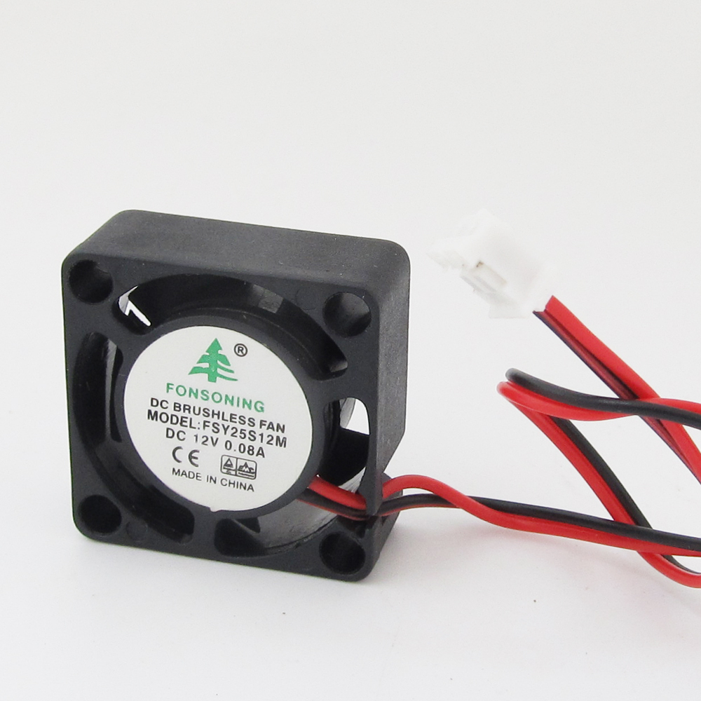 100pcs Brushless DC Cooling Fan 25x25x10mm 25mm 2510 12V 0.08A 5 blades 2pin