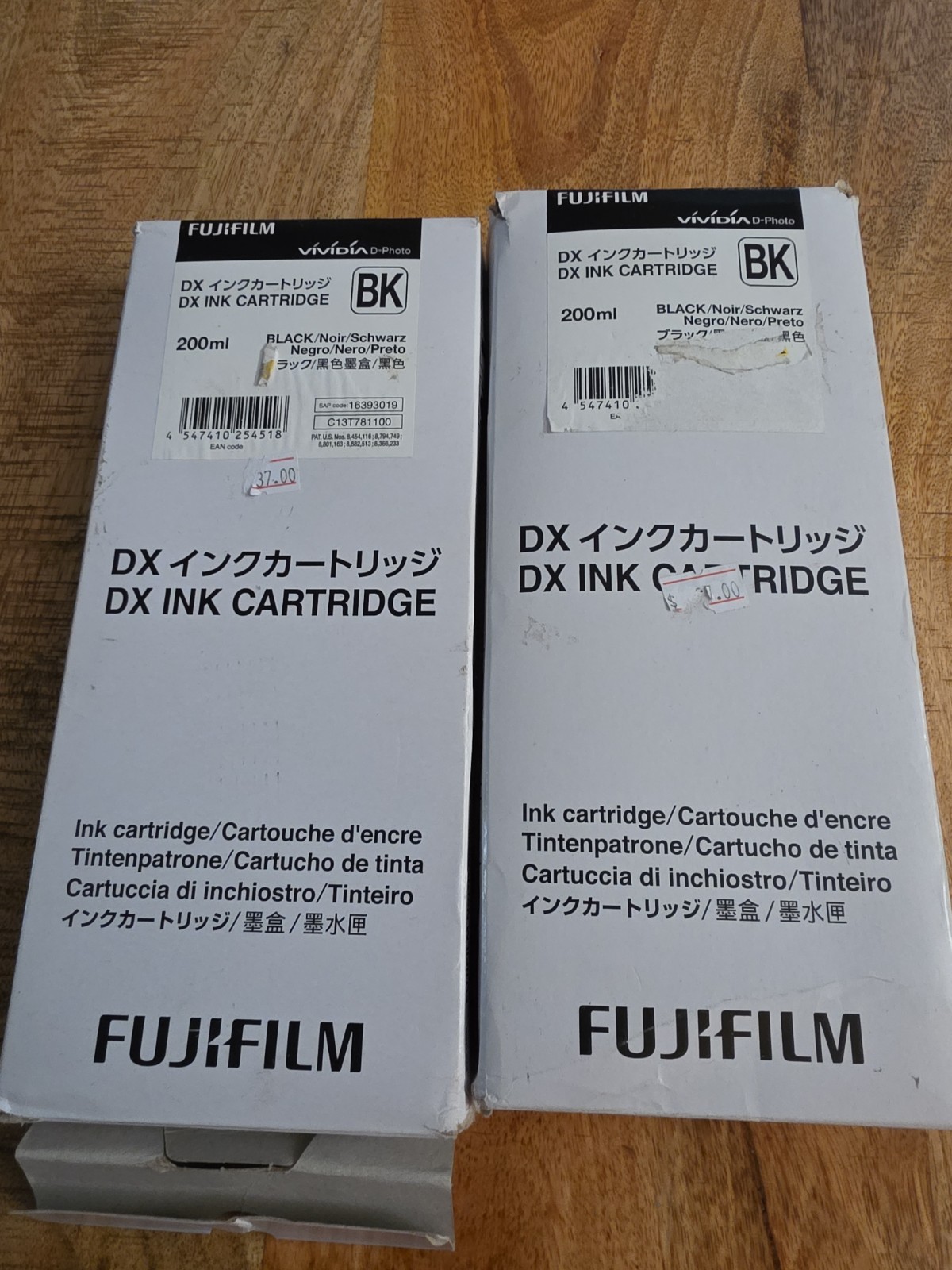 2PK FujiFilm DX Ink Cartridge ~ 200ml Each ~ Black EXP 2025/2022 NEW ~ FAST SHIP