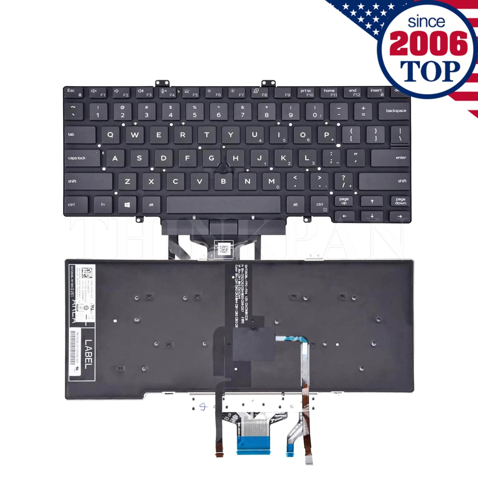 New US Backlit Keyboard for Dell Latitude 5400 5401 5410 5411 7400 7410 3J9FC