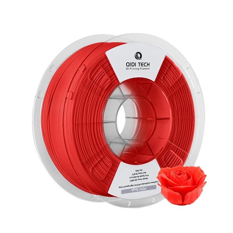R QIDI TECHNOLOGY PETG-Tough 3D Printer Filament 1kg Spool (2.2lbs), Red | hi...