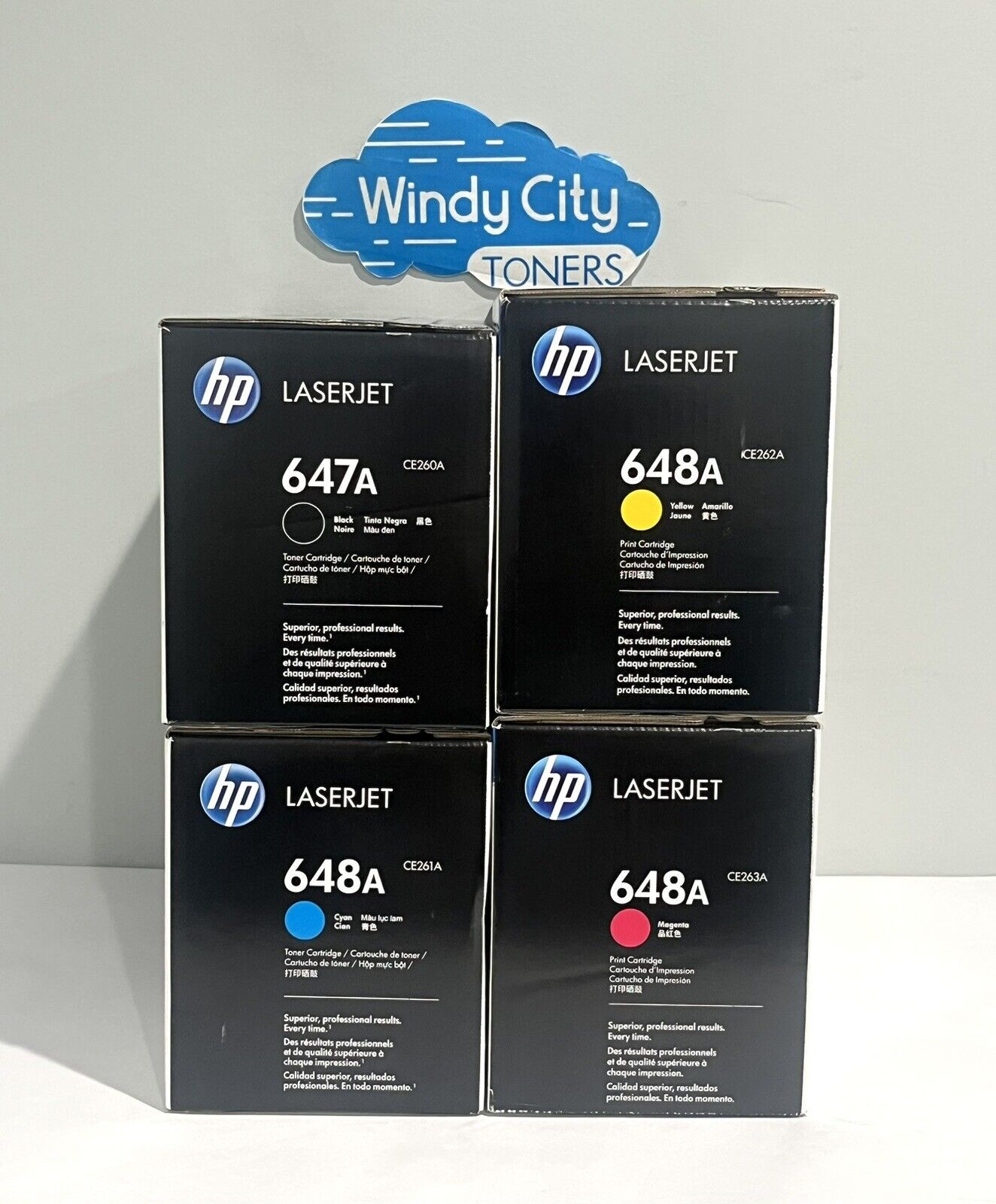 GENUINE HP TONER SET 647A/648A CE260A, CE261A, CE262A, CE263A -CP4025 CP4525 NEW
