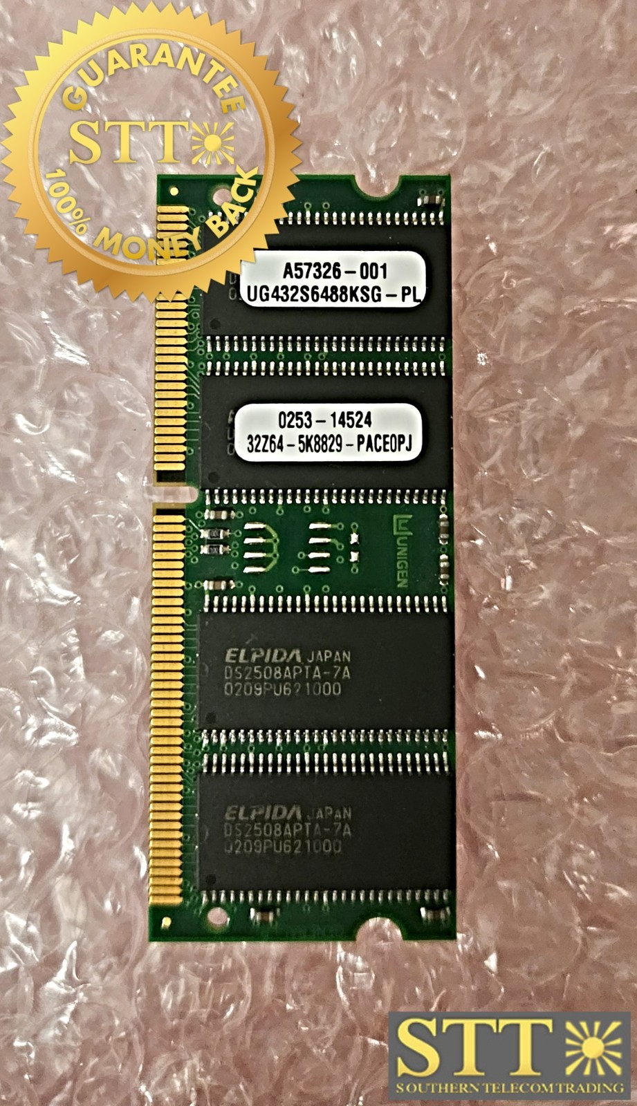 UG432S6488KSG-PL UNIGEN DRAM MODULE:256 MB(32MX64 BIT):PC100 SDRAM UNBUFF SO-DIM