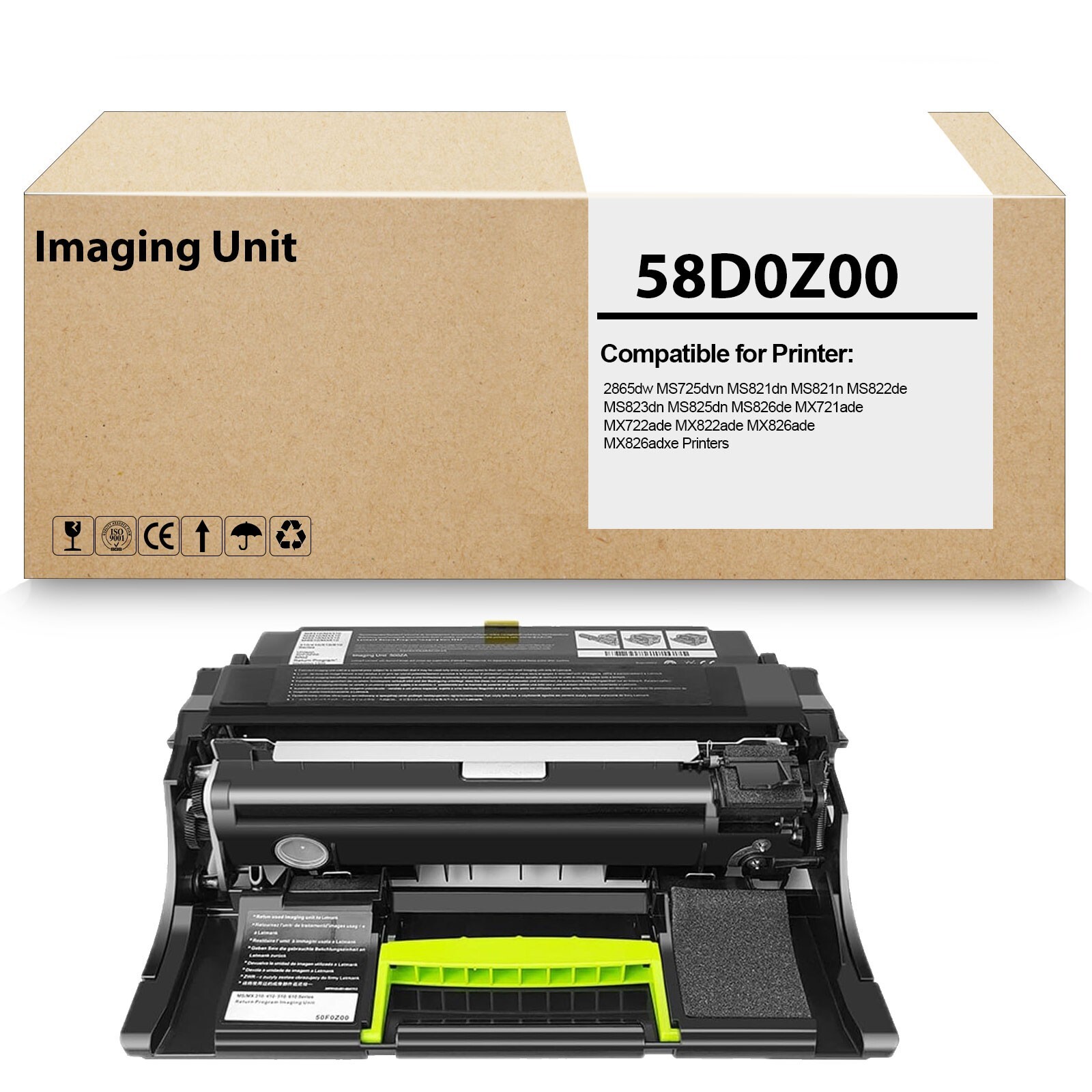1  Pack 58D0Z00 Drum Unit 58D0Z00 Imaging Drum for  B2865dw MS725dvn (No Toner)
