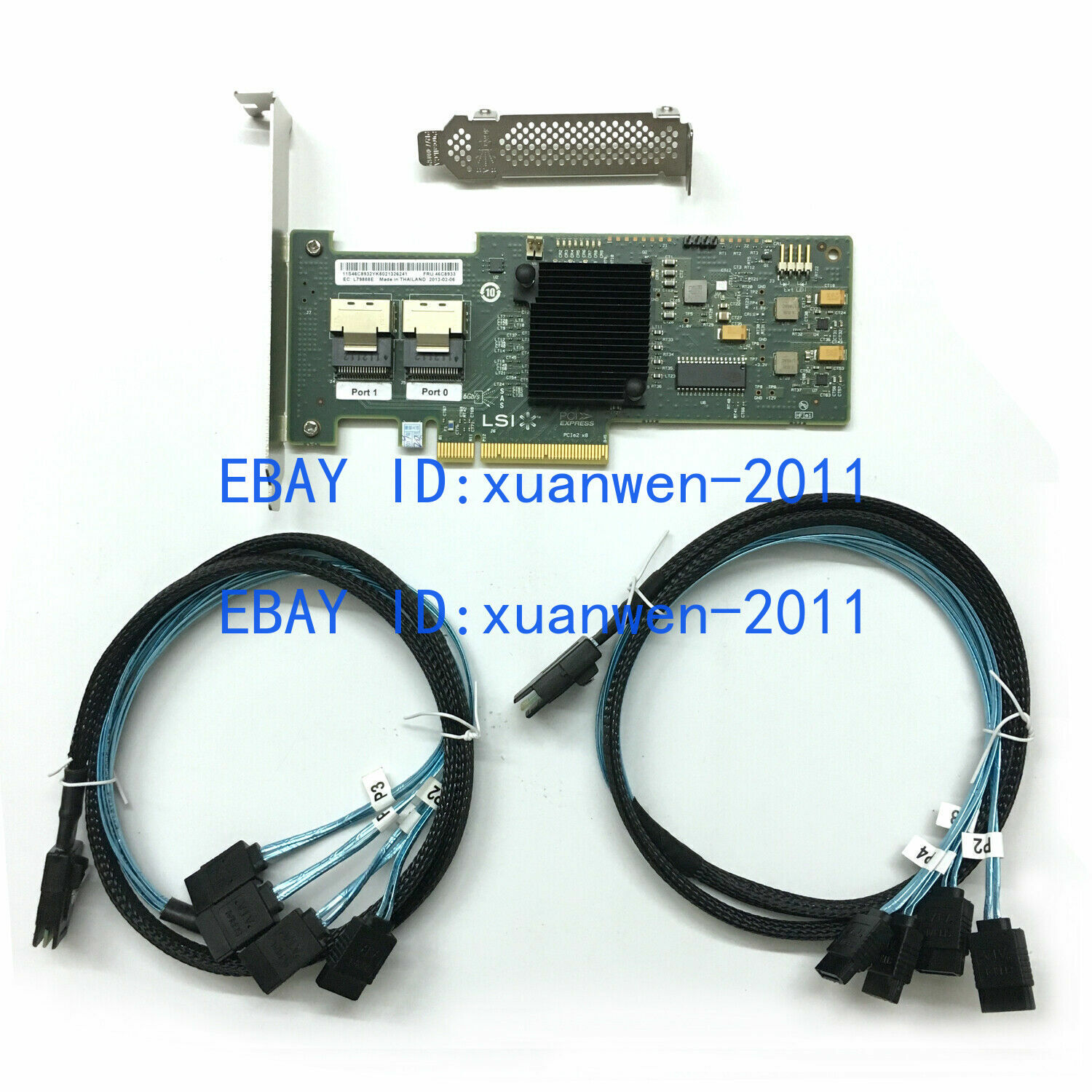 LSI 6Gbps SAS HBA LSI 9200-8i = (9211-8I) IT Mode ZFS FreeNAS unRAID + 2* Cable