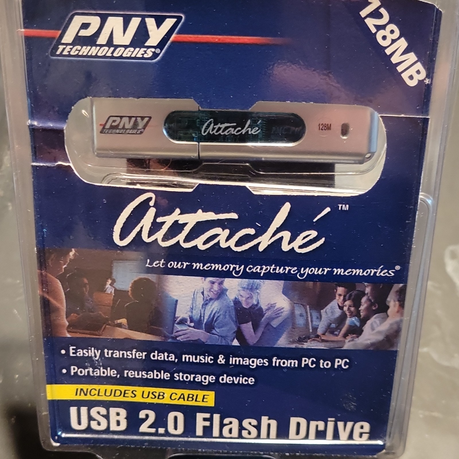 PNY Attaché 128MB USB 2.0 Silver Flash Drive PC Portable Removable