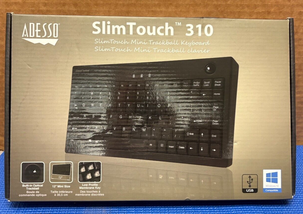 Adesso AKB-310UB Wired Keyboard Slimtouch 310  With Trackball