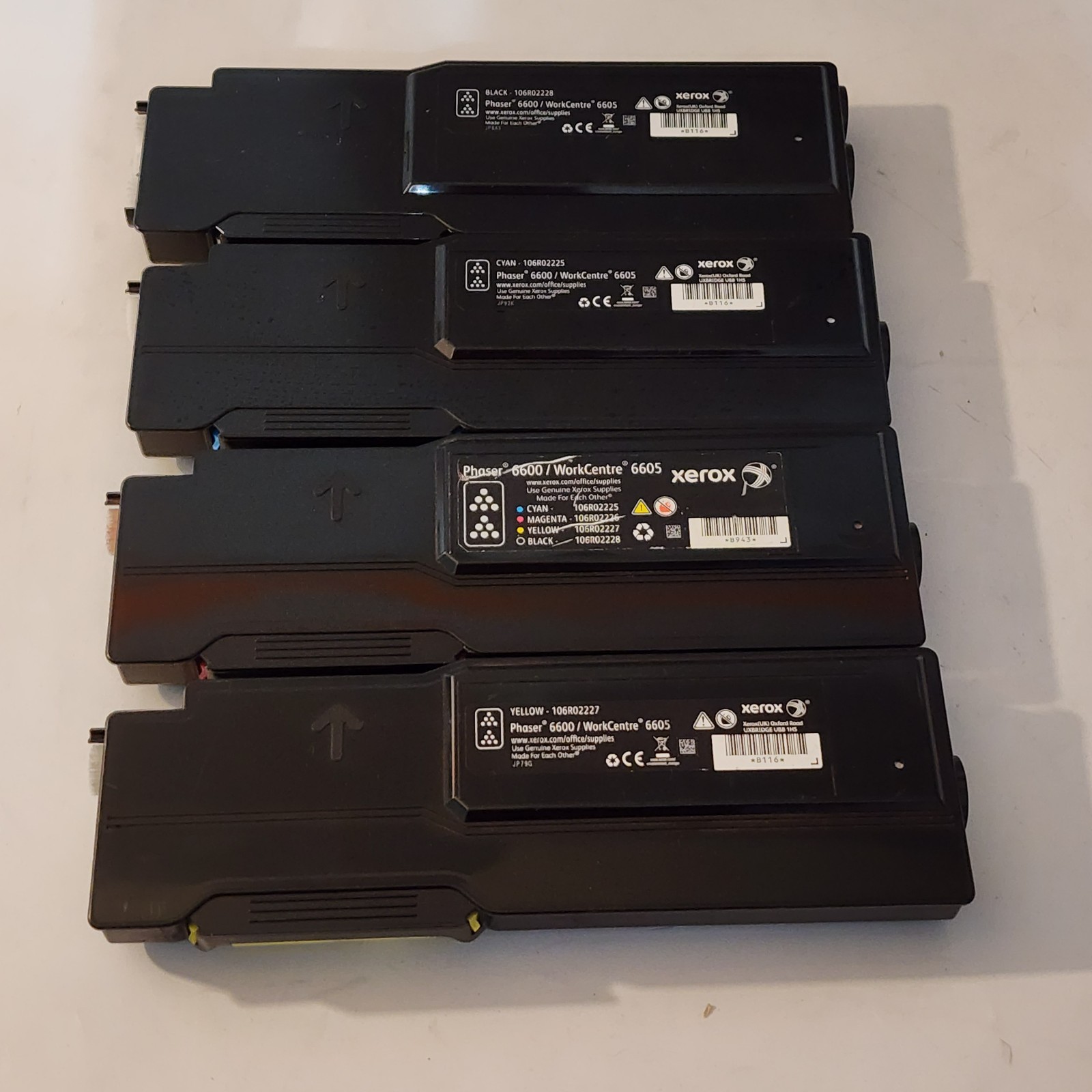 Xerox 106r02225 106r02226 106r02227 106r02228 Lot Of 4 Hi Yield Toner Cartridges