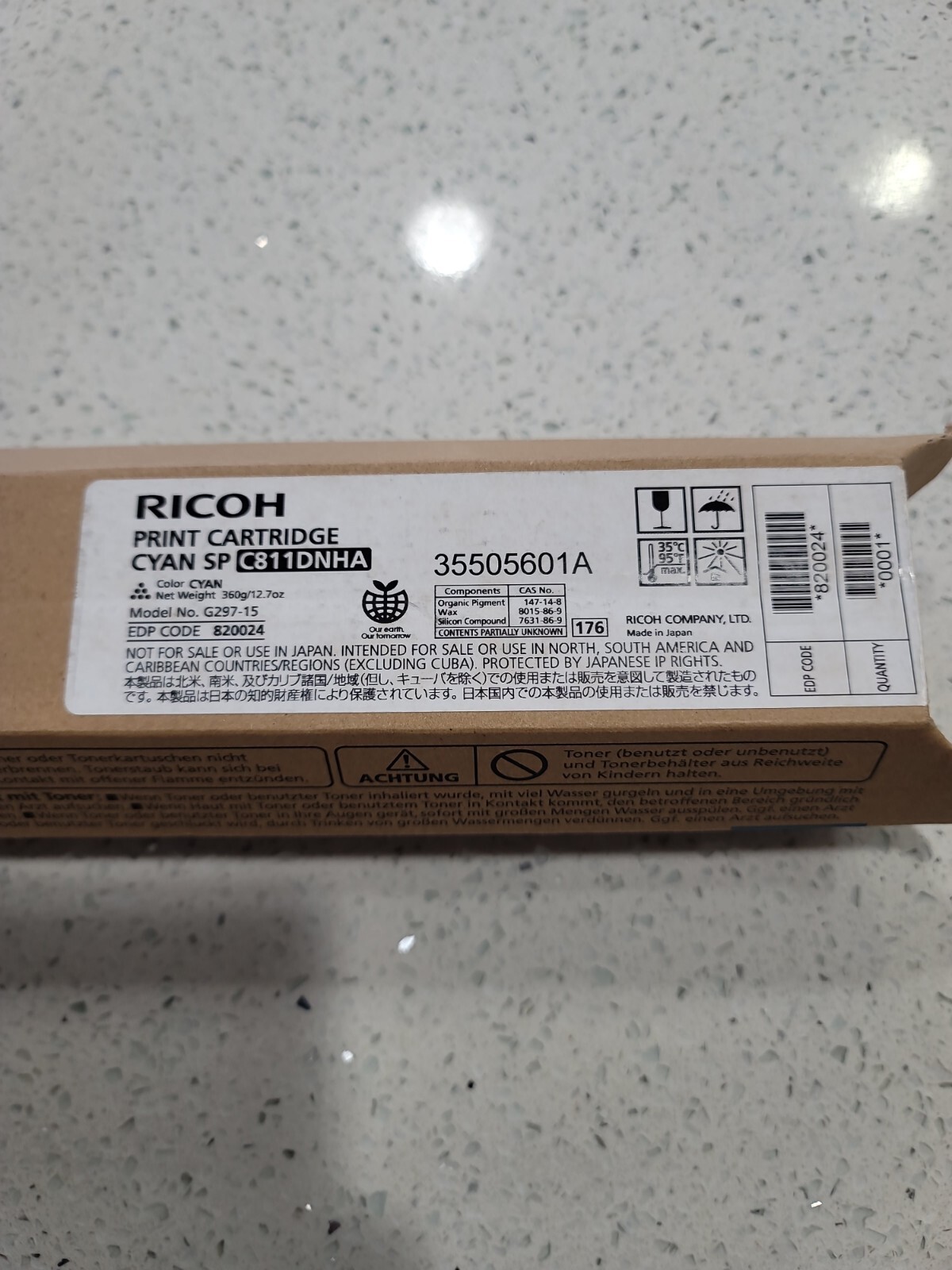 Genuine Ricoh 820024 High Yield Cyan Toner 15000 Page Type SP C811DNHA SPC811DN